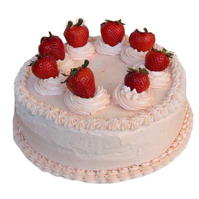 "Round Shape Strawberry Cake - 1kg (Kurnool Exclusives) - Click here to View more details about this Product